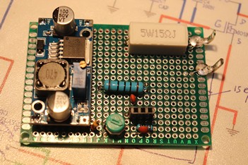 IRF testprint met een 5W 15 Ohm drainstroom beperking!